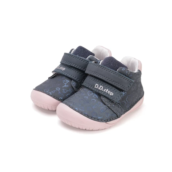 Barefoot Zárt cipő sötétkék virágmintás