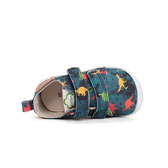 Kisfiú Barefoot Szobacipő / Vászoncipő dínós