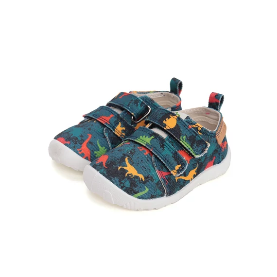 Kisfiú Barefoot Szobacipő / Vászoncipő dínós