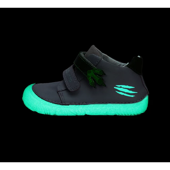 D.D.step Barefoot Fluoreszkáló Zárt cipő dinós - szürke